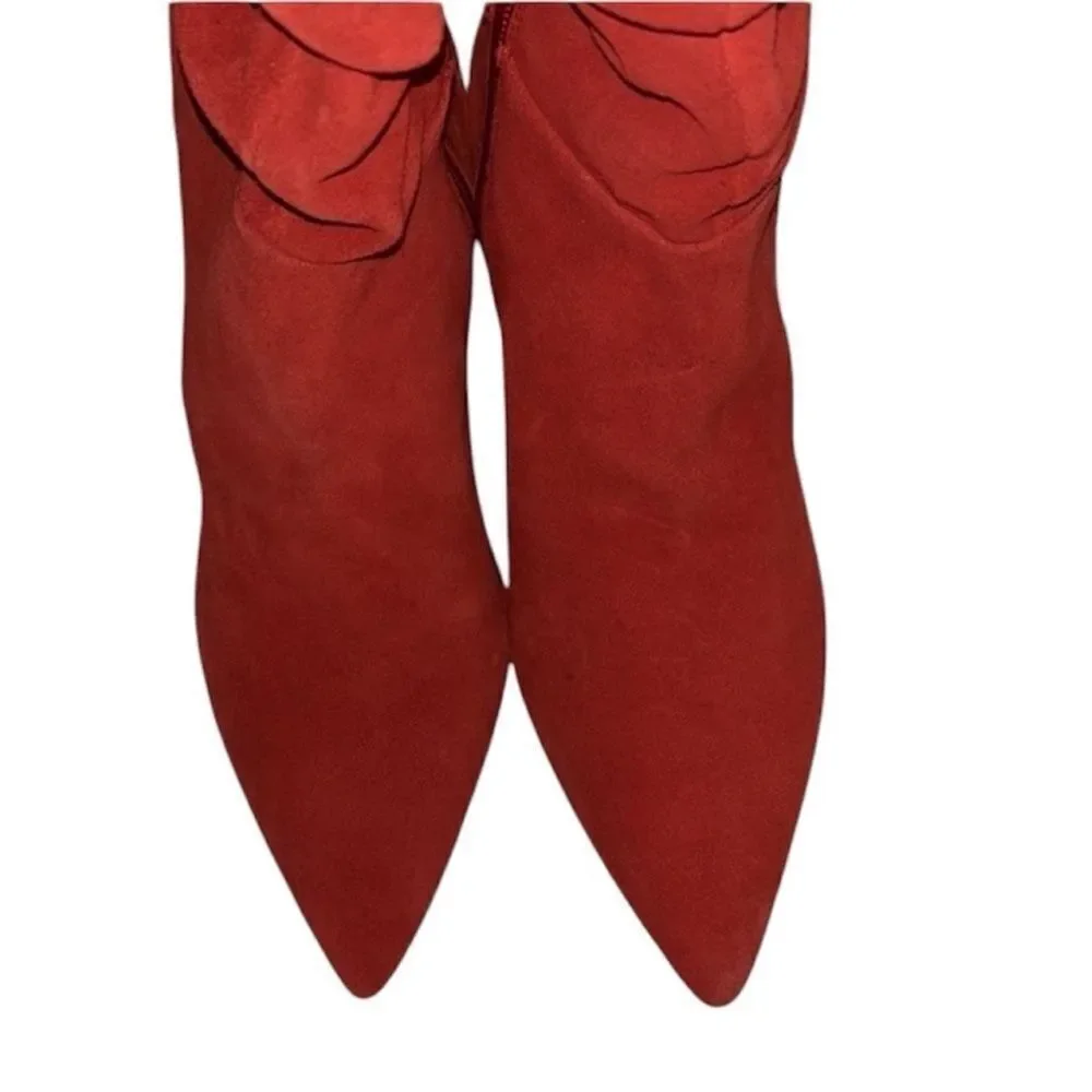 Gianni Bini Red Slouchy Leather Suede Knee High Boots(Size 8.5M)